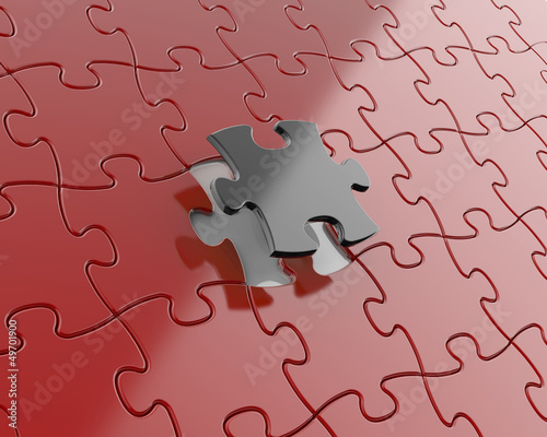 Illustration: Success concept, puzzle solution concept Success concept, puzzle solution concept