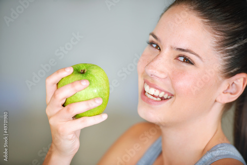 Photo: An apple a day boosts my health An apple a day boosts my health