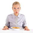 One string of pasta at a time