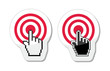 Target with cursor hand vector icon