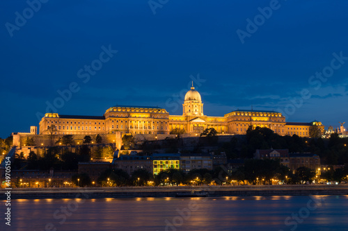 Photo: Night view of Buda Castle and Danube river, Budapest Night view of Buda Castle and Danube river, Budapest