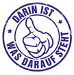 darin ist was darauf steht stempel daumen hoch