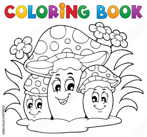 Vector: Coloring book mushroom theme 2 Coloring book mushroom theme 2