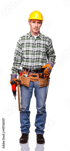 Photo: worker with drill worker with drill