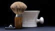Shaving Tools on black Background