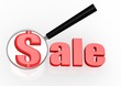 Sale and magnifying glass