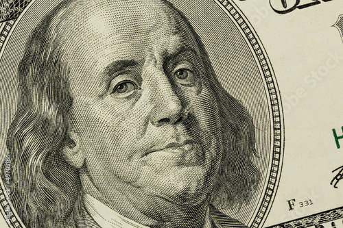 Photo: Dollar Geldschein, Benjamin Franklin Dollar Geldschein, Benjamin Franklin