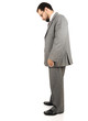 Businessman isolated looking down