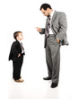 Young father and his son wearing suits