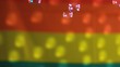 Bubbles floating against rainbow flag
