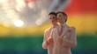 Gay groom cake toppers revolving with disco ball