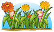 Two little girls hiding