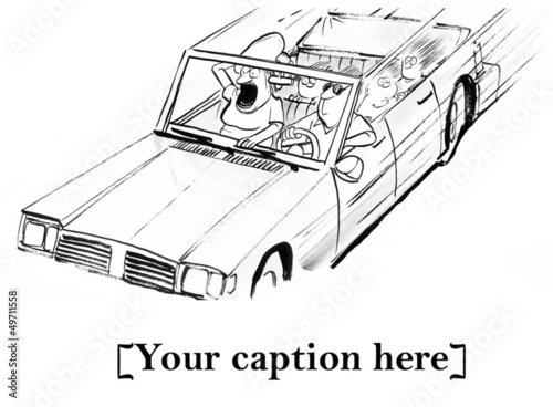 Illustration: Father drives too fast Father drives too fast