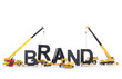 Brand start up: Machines building brand-word.