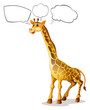 A giraffe with empty callouts