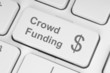 Crowd funding button on keyboard .