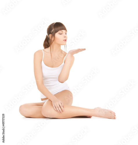 Photo: beautiful woman in cotton underwear beautiful woman in cotton underwear