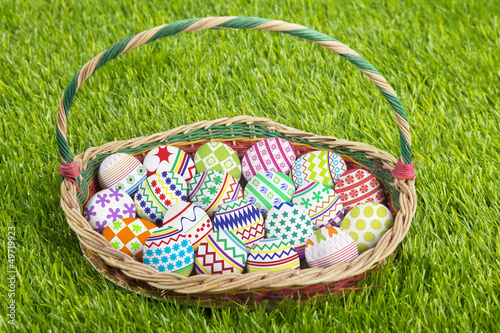 Photo: Basket full of easter eggs Basket full of easter eggs