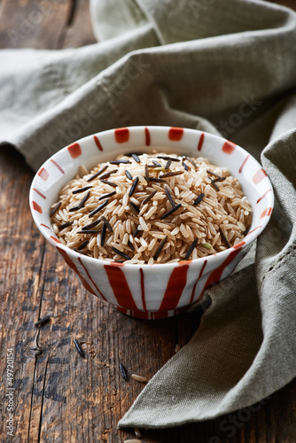 Photo: Brown and wild rice in a bowl Brown and wild rice in a bowl