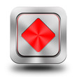 Playing Card, caro, aluminum glossy icon, button