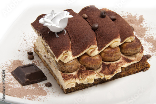 Photo: tiramisù with chocolate and biscuits and sponge cake tiramisù with chocolate and biscuits and sponge cake