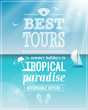 Beautiful seaside view poster. Vector background.