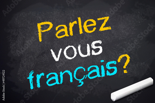Photo: Kreidetafel mit parlez vous francais? Kreidetafel mit parlez vous francais?
