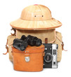 Vintage accessories for traveling to tropics.