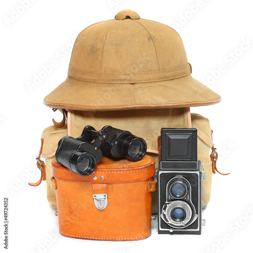 Photo: Vintage accessories for traveling to tropics. Vintage accessories for traveling to tropics.
