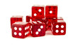 lucky red dice scattered