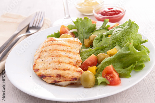Photo: chicken breast and salad chicken breast and salad