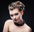 Luxury. Rich Noble Woman wearing Amber Necklace. Formal Party