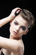 Attractiveness. Femininity. Amazing Brown Hair Girl. Pure Beauty