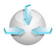 Illustration: sphere ball and arrows sphere ball and arrows