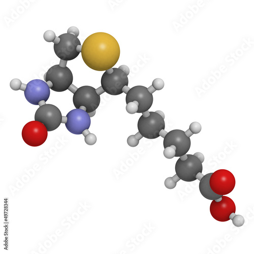 Illustration: Vitamin B7 (biotin) molecule Vitamin B7 (biotin) molecule