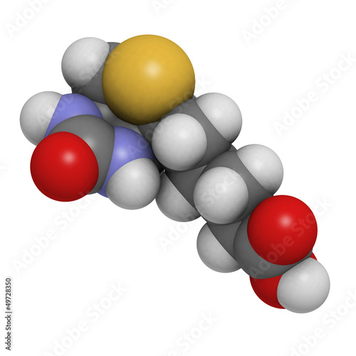 Illustration: Vitamin B7 (biotin) molecule Vitamin B7 (biotin) molecule