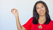 Woman holding a key