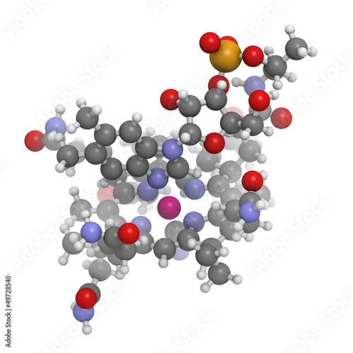 Illustration: Vitamin B12 (cyanocobalamin) molecule Vitamin B12 (cyanocobalamin) molecule