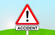 panneau attention accident