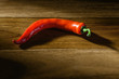 peperoni on wooden background