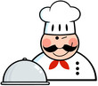 Winked Chef Logo With Platter