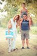 Happy Three Generations Family Outdoor