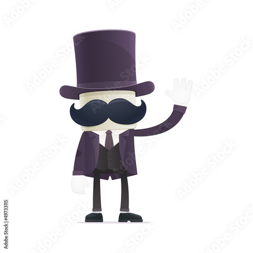 Vector: funny cartoon illusionist funny cartoon illusionist