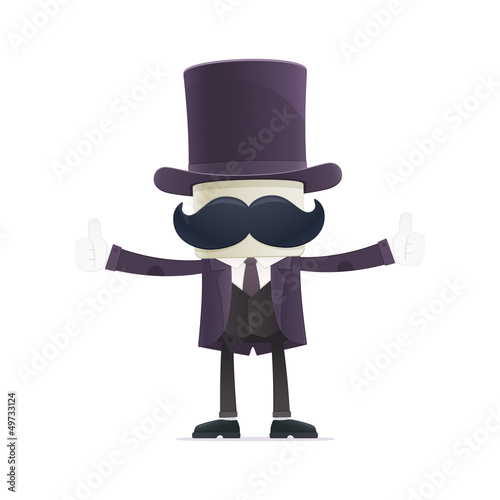 Vector: funny cartoon illusionist funny cartoon illusionist