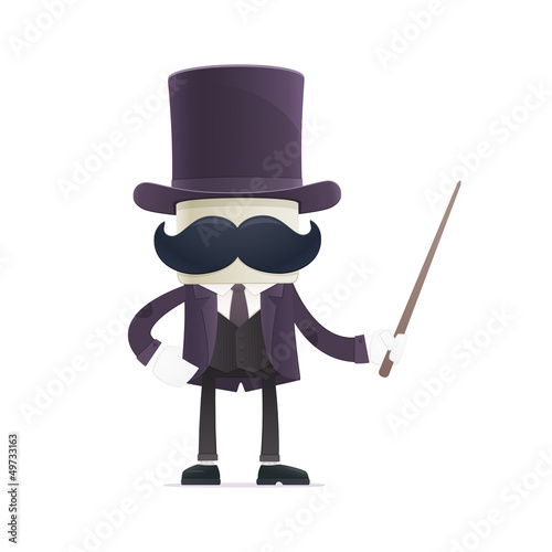 Vector: funny cartoon illusionist funny cartoon illusionist