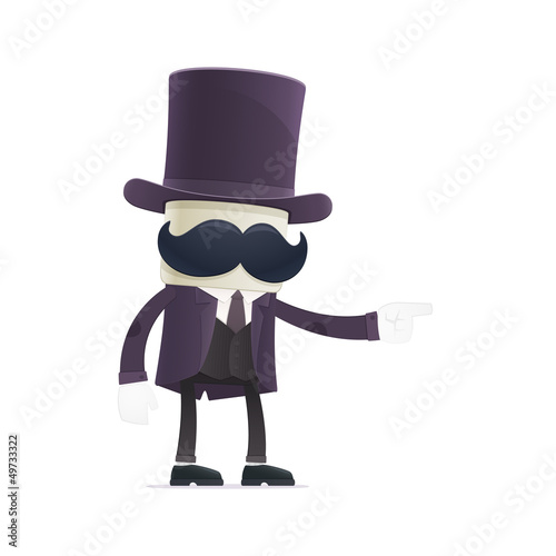 Vector: funny cartoon illusionist funny cartoon illusionist