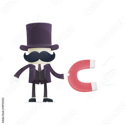 Vector: funny cartoon illusionist funny cartoon illusionist