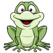 illustration of Cartoon green frog
