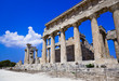 Ruins of temple on island Aegina, Greece