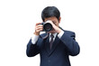Photo: Young asian photographer taking pictures with digital camera Young asian photographer taking pictures with digital camera